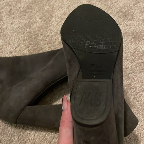 Stuart Weitzman Grey Suede Ankle Boots Size 10 - Picture 13 of 13